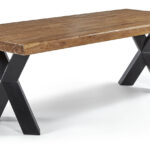 Esszimmertisch-Metall-Holz-Teak-TI5005_Metallfuß_X-casaambiente-bochum