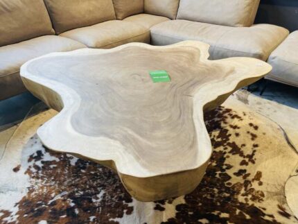 CouchtischBeistelltischHolzMetallWurzelGlasMoebelSofasWohnbereichCasaambienteBochum