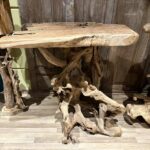 EsstischeTischplattenTischbeineHochtischTISale248608TeakWurzelMetallCasaambientebochum