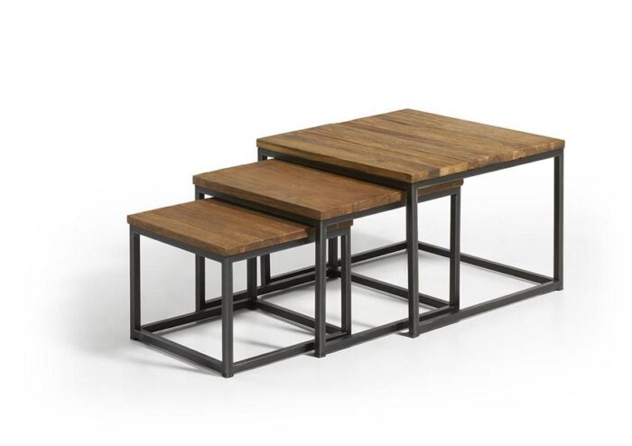 Beistelltisch-3erSet-Teak-Metall-TI248305-casaambiente-bochum Beistelltisch-3erSet-Teak-Metall-TI248305-casaambiente-bochum