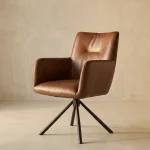 Nashville – Leder-Armlehnenstuhl mit Drehfunktion & Rückholfunktion