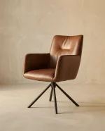 Nashville – Leder-Armlehnenstuhl mit Drehfunktion & Rückholfunktion